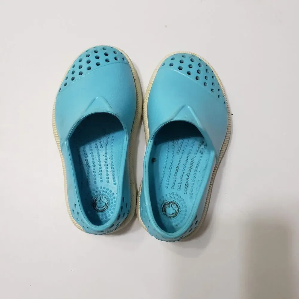 Native Kids Girl 5 Bright Blue Breathable Comfort‎ Shoes Eyelet Details Water